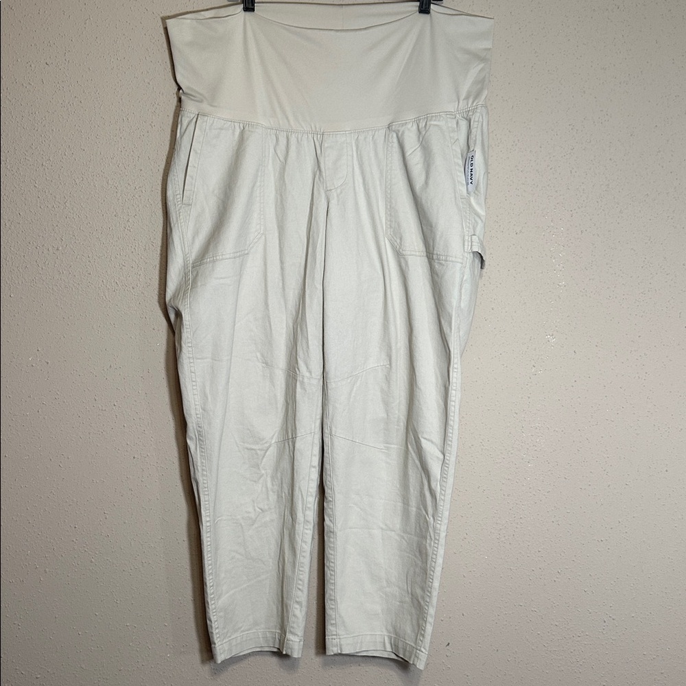 Old Navy Carpenter Painter Khaki Chino Pants Relaxed Maternity size XL NEW